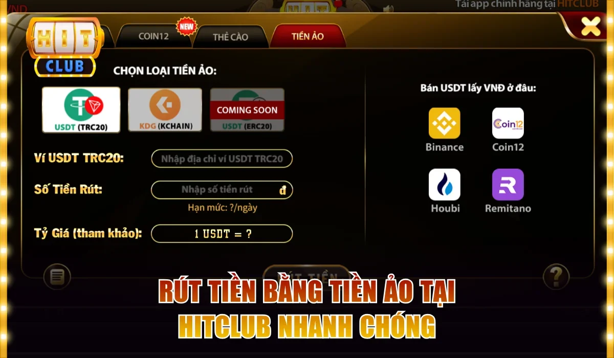 rut tien bang tien ao tai hitclub nhanh chong